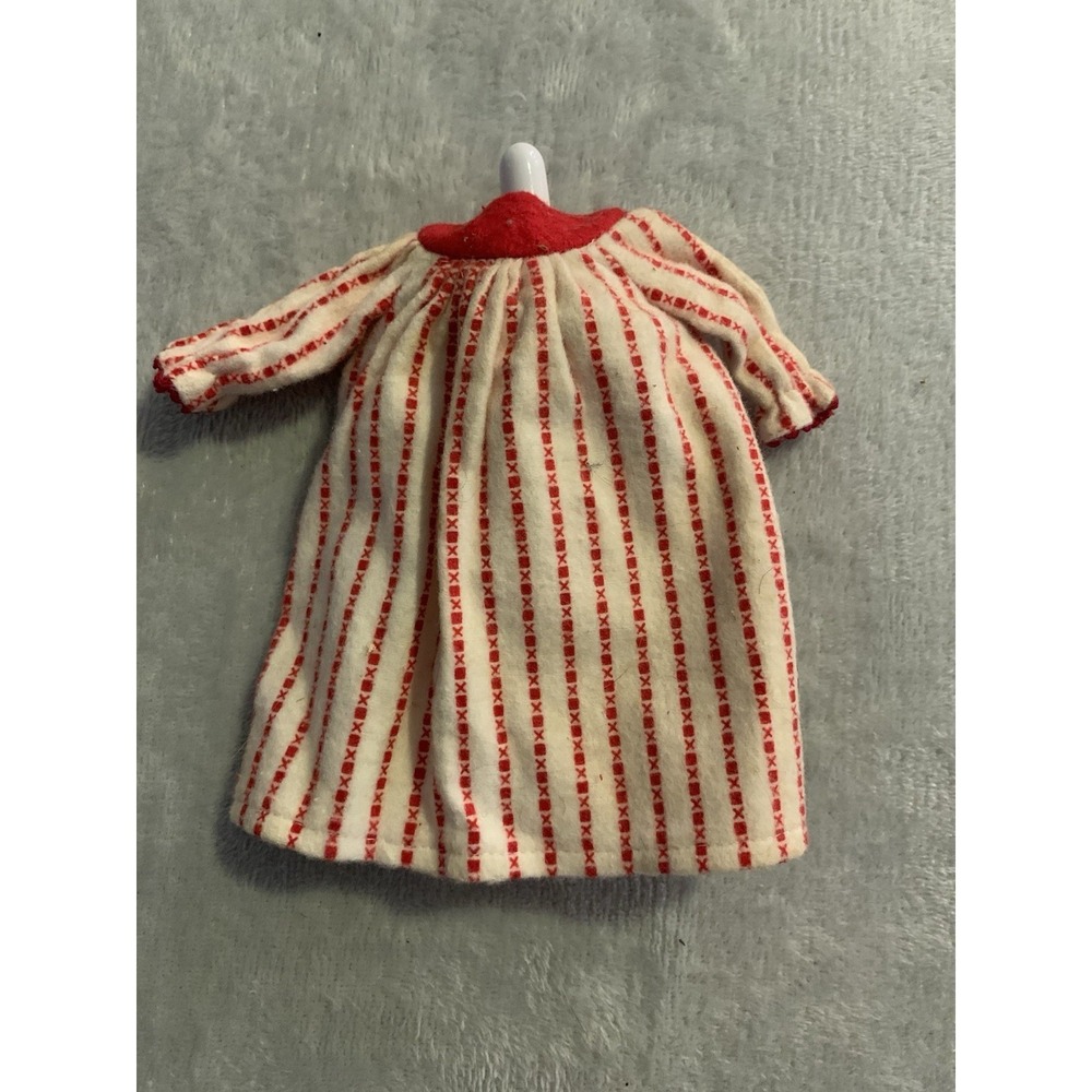 Vintage Japan Ideal Tammy Barbie Red White Flannel Nightgown